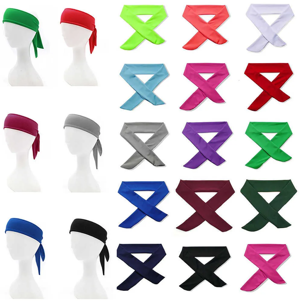 2PC Bandas de cabeça Bandanas de banda de cabelo tie de banda de cabelo esportes Tie na faixa da cabeça para executar Tennis Karate Athletics Brief Style Acessórios de cabelo unissex y23