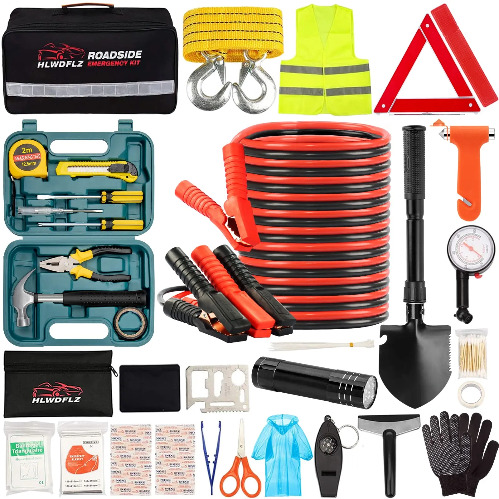 Kit di sicurezza di emergenza per auto - Kit per auto di assistenza  stradale di emergenza automatica, Kit di emergenza di sicurezza per  viaggiatori