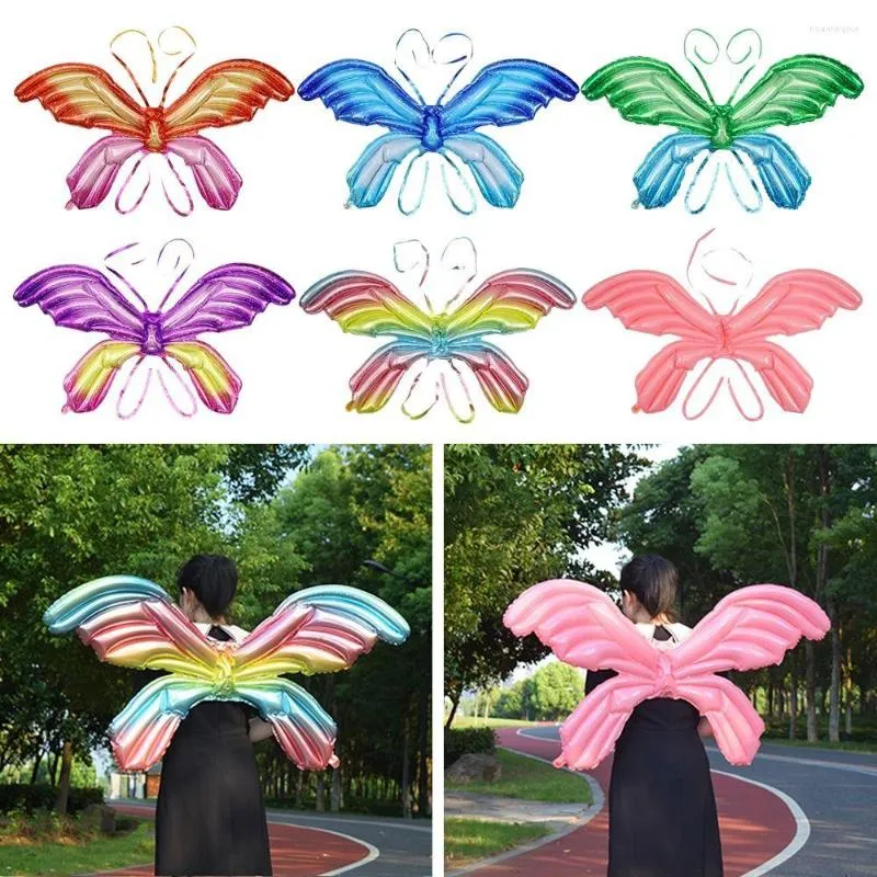 Party Decoratie Angel Butterfly Strap Wings Aluminium film speelgoedballon bruiloft thema verjaardagsvoorraden kinderen cosplay