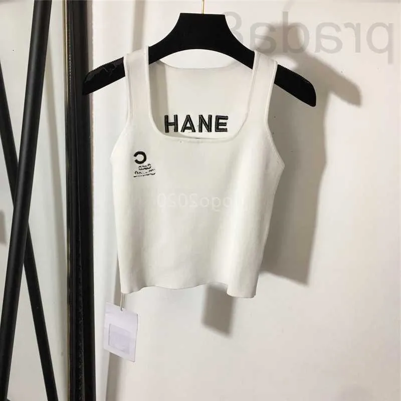 Women's T-Shirt Designer 2022 women summer knit tee designer tops with letter embroidery female casual milan runway cotton tank crop top t-shirt clothing high end BP47