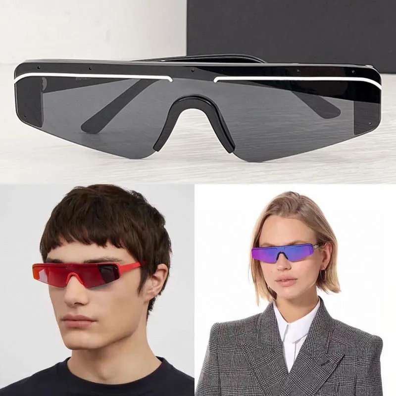 Classics Narrow Flat Top Rectangle Shaped Mask SKI RECTANGLE SUNGLASSES IN BLACK 100% UVA/UVB Protection 100% Acetate Mens And Womens Sunglasses BB0003S