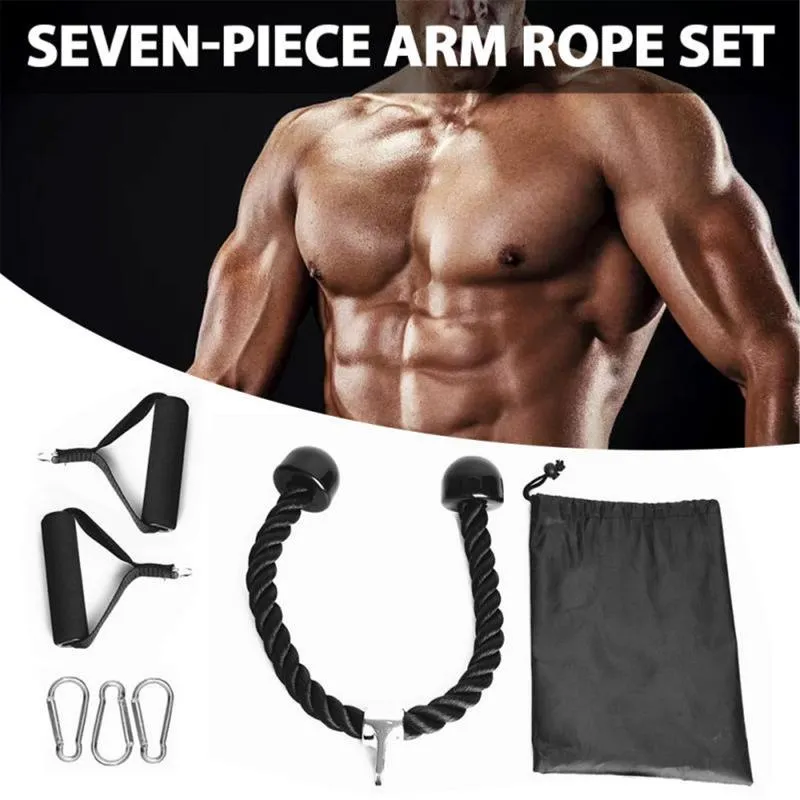 Motståndsband armstyrka rep set kabel maskin tillbehör lång tricep dra ner pålitligt band kit för fitness