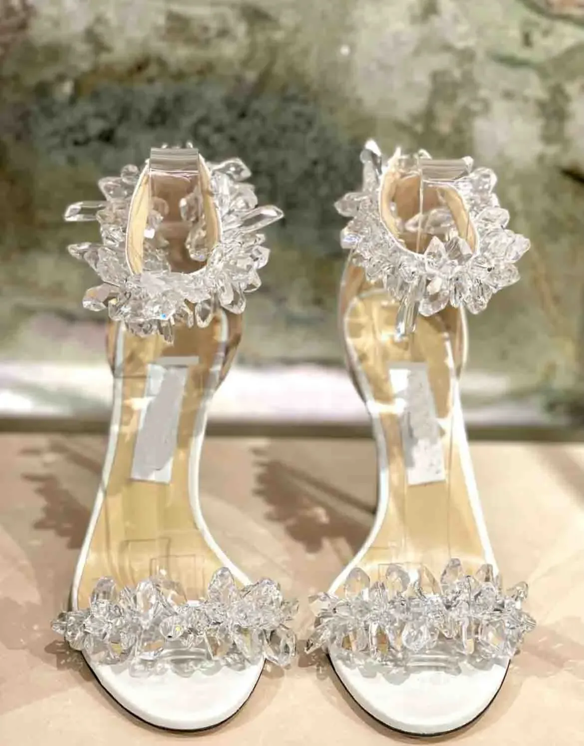 Buty ślubne - letnie marki maisel sandały Lxuxry Crystal / Crystal Women High Heels Znakomite wieczorne pompki damskie z pudełkiem.