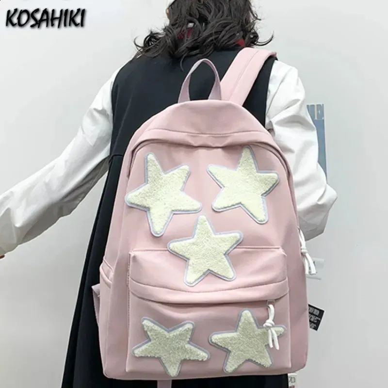 Borse da scuola Kawaii Cute Girls Zaini dolci giapponesi All Match Zaino Y2k per studenti Streetwear Preppy Star Zaini da donna 231118