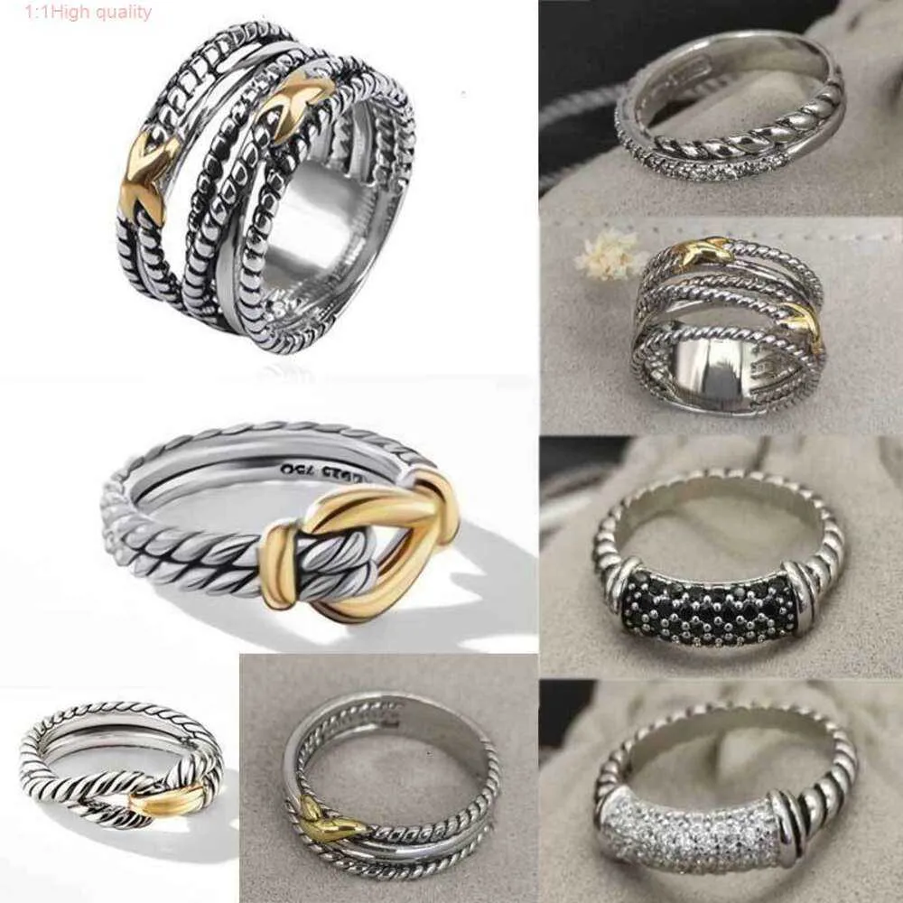 Designer Dy Twisted Women Men Braided Fashion Jewelry for Cross Classic Copper Ring Wire Vintage x Engagement Wedding Party Gift