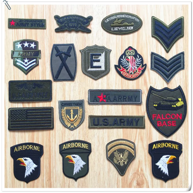 Gör-det-själv-sömnadstillbehör Skräddarsydda amerikanska armélappar för klädesplagg Iron on Badge Sticker Hoodie Broderi Hatt Jeans Patch