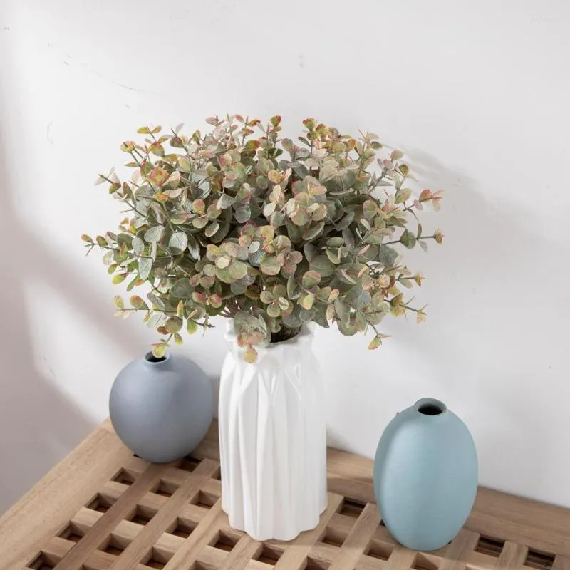 Decoratieve bloemen grote kunstmatige eucalyptus boeket stengel groen planten voor zomerhuisdecoratie bruiloft bloemen arrangement groen