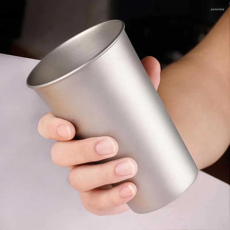 Mokken Pure Titanium Beer Steins Outdoor Travel Portable Household Cup Juice Tea Single Layer 500ml TA8723