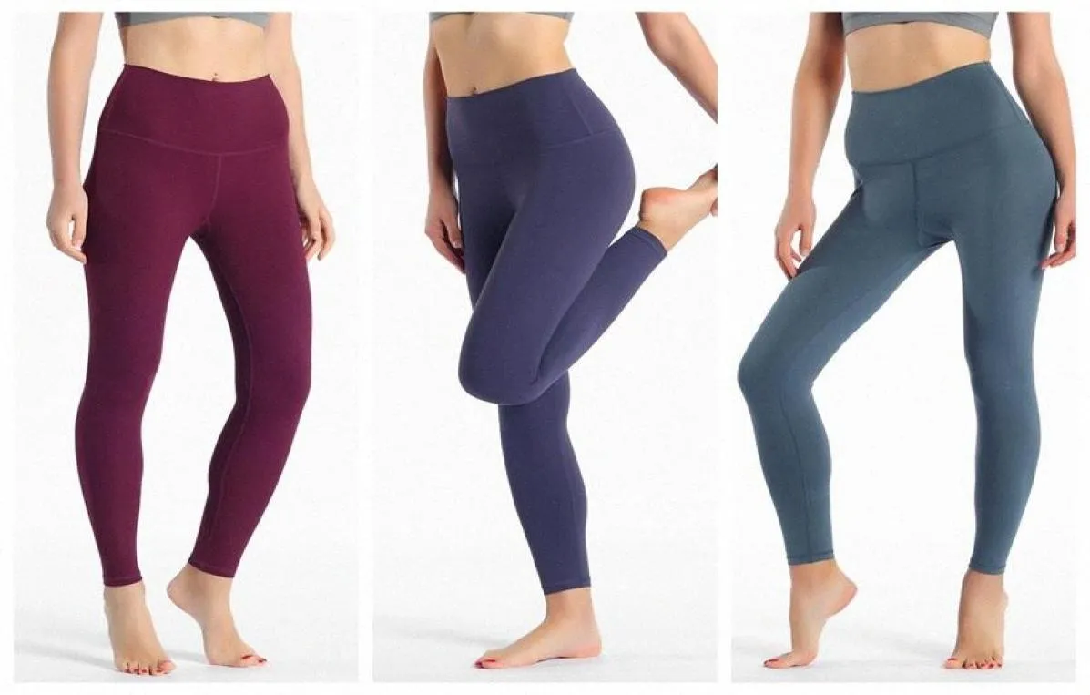 32 Fitness Atlético Sólido Calças de Yoga Mulheres Meninas Cintura Alta Correndo Roupas de Yoga Senhoras Esportes Leggings Completas Senhoras Calças Treino q f50o #8375378