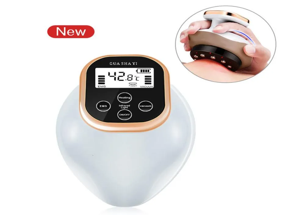 Portable Slim Equipment Electric Guasha Scraping Cupping Massage LCD Display Body Massager Vacuum Cans Suction Cup Ir Heating Fat 3543770