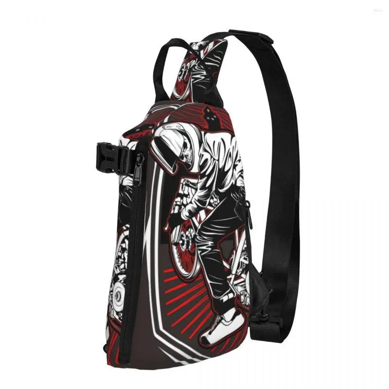 Duffel Bags Skull Motorcycle Racing Hand Crossbody Chest Bag Men Casual schouderrugzak voor het wandelen Diagonaal wandelen