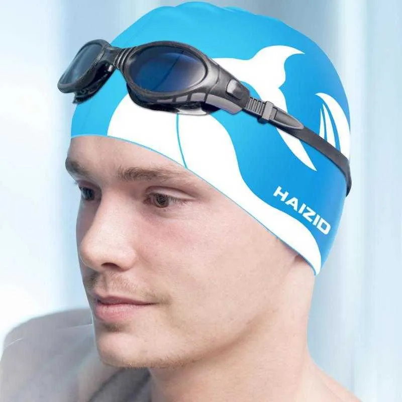 Simkåpor Vuxen Simning Cap Universal Silicone Cap Bathing Cap Stretchy Lätt Håll håret torrt för Curly Short Medium Långt hår P230418