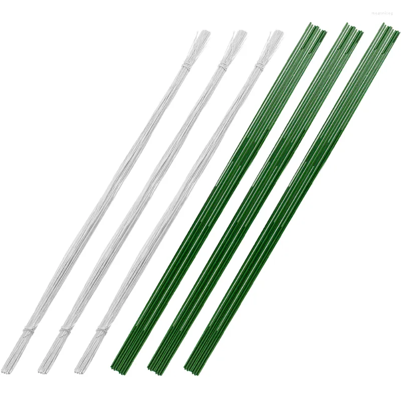 Flores decorativas Flor Flor Flower Wire Green Hastes Artificial Supplies Bouquet Rod Papel Fazendo Picks DIY STUB Stakes Falsas Rose