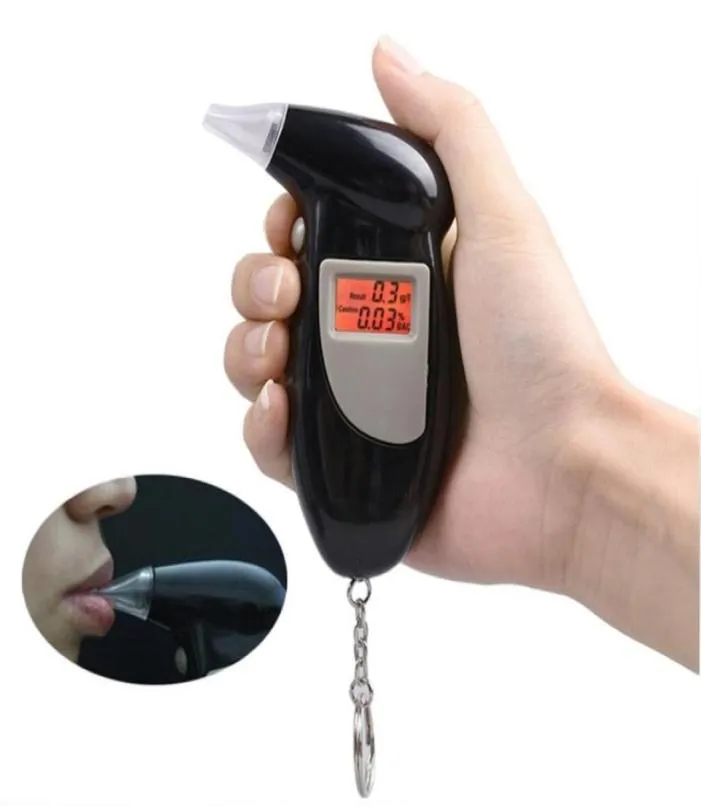 Digital Display Alcohol Breath Tester Tool Parts Breathalyzer Analyzer Detector Test Keychain Breathalizer Breathalyser Device LCD7178024