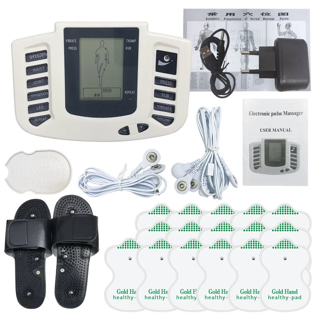 Autres articles de massage Coussinets d'électrodes Tens Massage Stimulateur musculaire électrique Masseur de dos pour le corps Pied masajeador sauna Électrostimulateur musculaire 230419