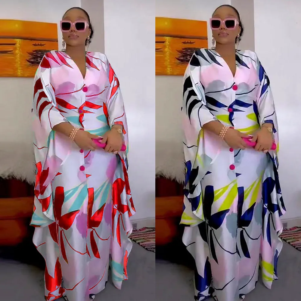 Ubranie etniczne MD African Dashiki Print Długie sukienki dla kobiet Boubou w rozmiarze 2023 Spring Maxi Robe Turkey Nigerian Party Stroje Abayas 230419