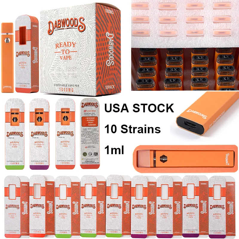 USA Warehouse Dabwoods Disposable Vape Pens E Cigarettes 1.0ml Empty