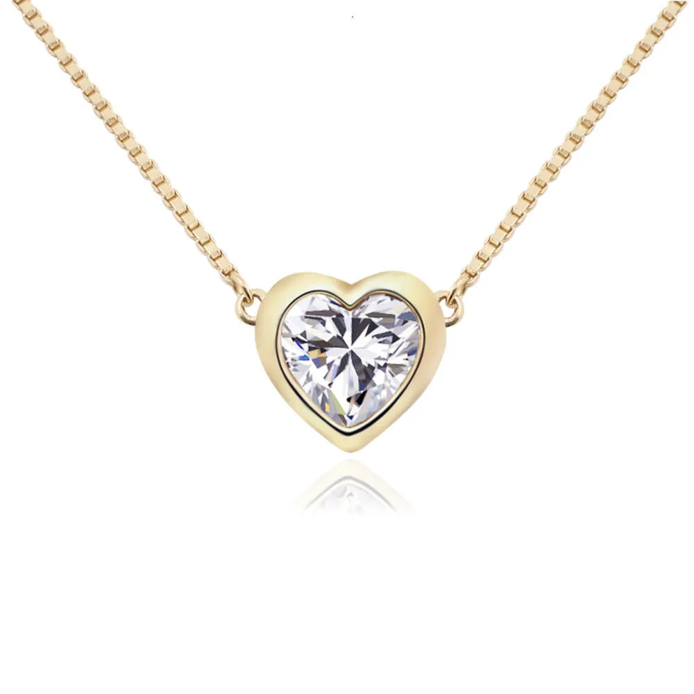 Anpassad design def Heart Moissanite Diamond Pendant Halsband grossistpris Guldpläterade hängsmycken