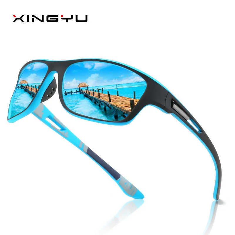 XY336 Mäns Sports solglasögon varumärken Polariserade färgglada filmserier Glasögon Dammsäker cykling
