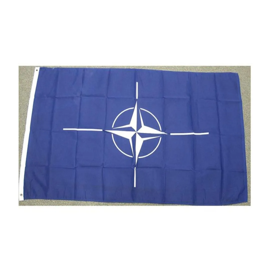 Bandeira da OTAN 3x5ft 150x90cm Impressão digital de poliéster para uso interno e externo pendurado banner e bandeiras inteiras 5094758