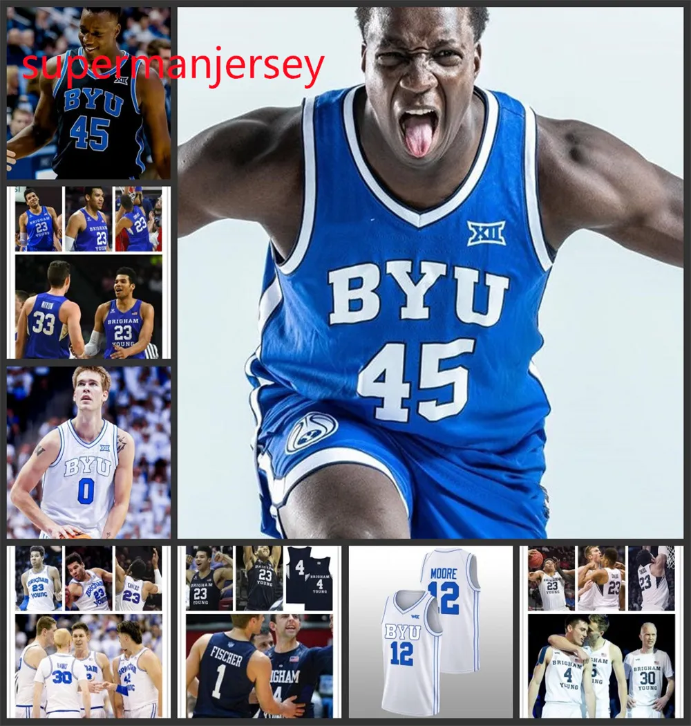 2023 XII BYU Cougars Maglia da basket Tanner Hayhurst Dallin Hall Nate Webb Fousseyni Traore Jared McGregor Hao Dong Jimmer Fredette BYU Maglie personalizzate