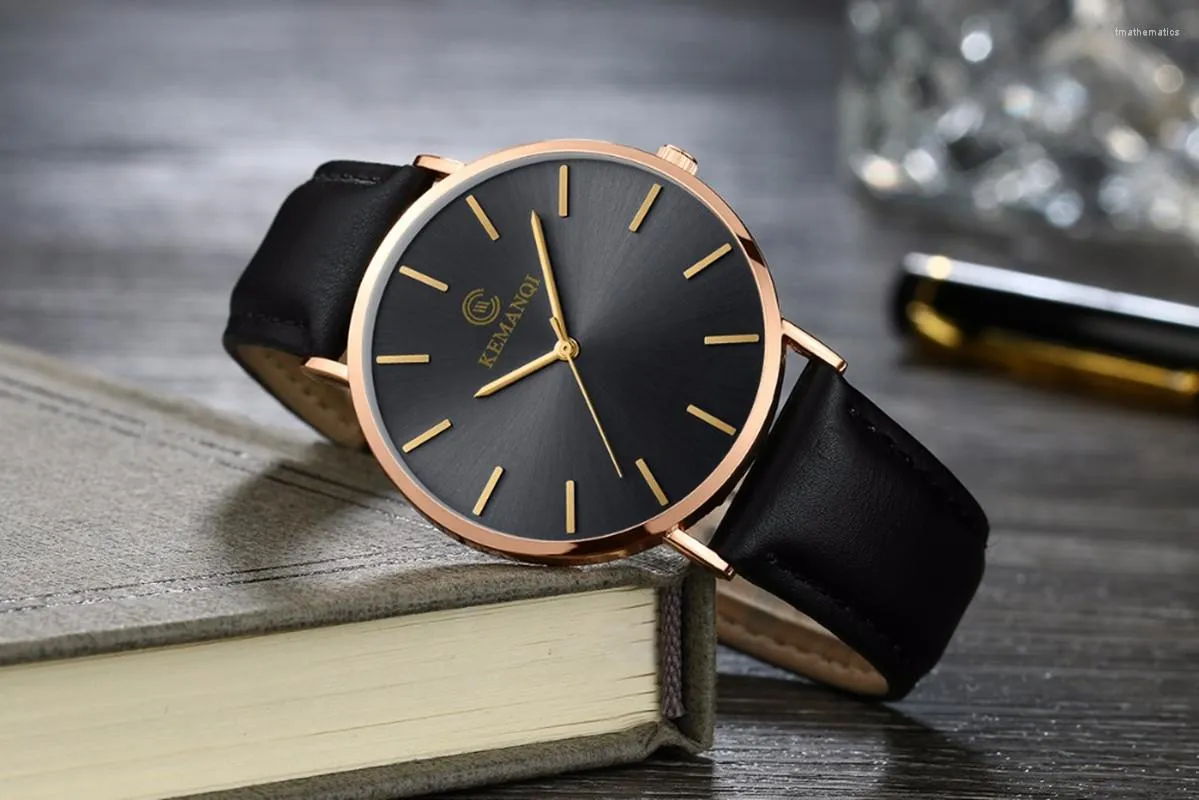 Polshorloges luxe topmerk heren horloges simple ultra dunne kwarts polswatch lederen horlogeband modebedrijf Gold Man Clock Reloj