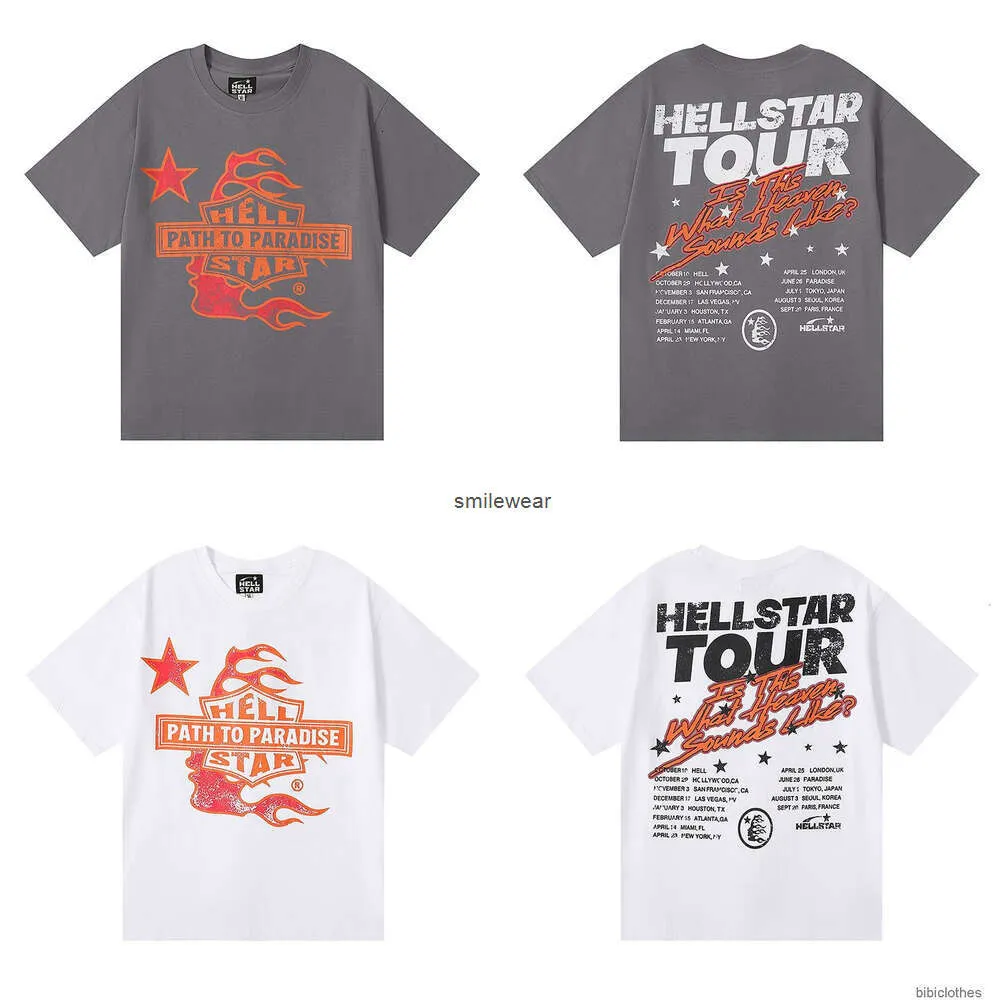 Designer Fashion Vêtements Tshirt Luxe Hommes Casual Tees Hellstar Tour Sain Sonne Comme Double Fil Coton T-shirt À Manches Courtes Hommes