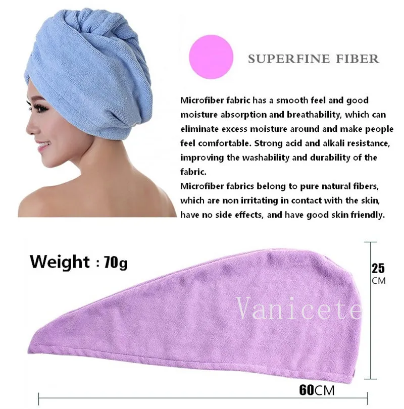 Quick Drying Microfiber Hair Towel For Women Strong Absorbent