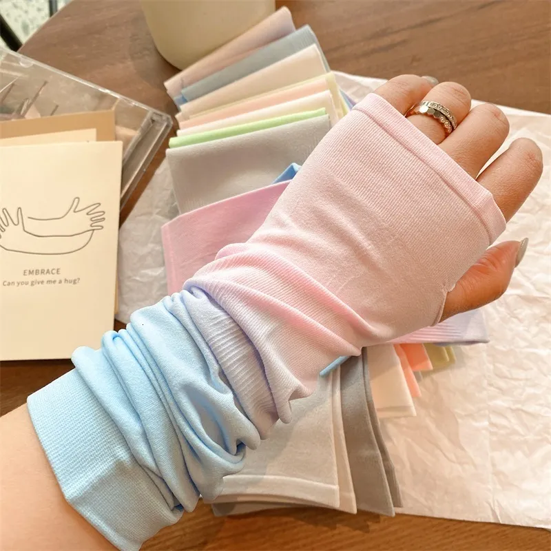 Sleevelet Arm Sleeves Penutup Lengan Pelindung Matahari Sutra Es Siku Uniseks Luar Ruangan Bersepeda Lari Memancing Mengemudi Sejuk Anti UV Keren 230418