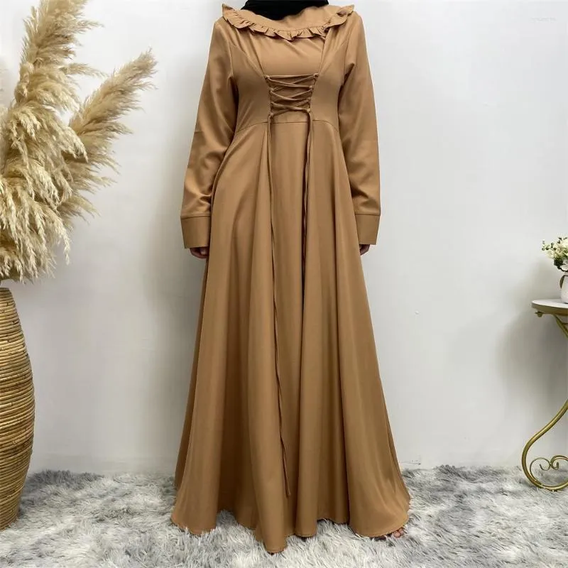 Vêtements ethniques femme musulman Ababya robes en Satin élégant dubaï turquie arabe islamique Caftan saoudien en mousseline de soie robe Simple