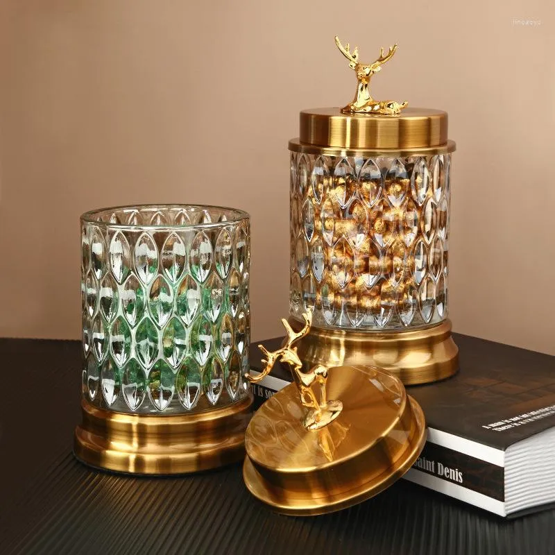 Vorratsflaschen Lebensmittel Bonbonglas Kristallglas Gläser und Deckel Flasche Wohnzimmer Kreative Heimdekoration Tee Kaffeebohnen Getreidebehälter