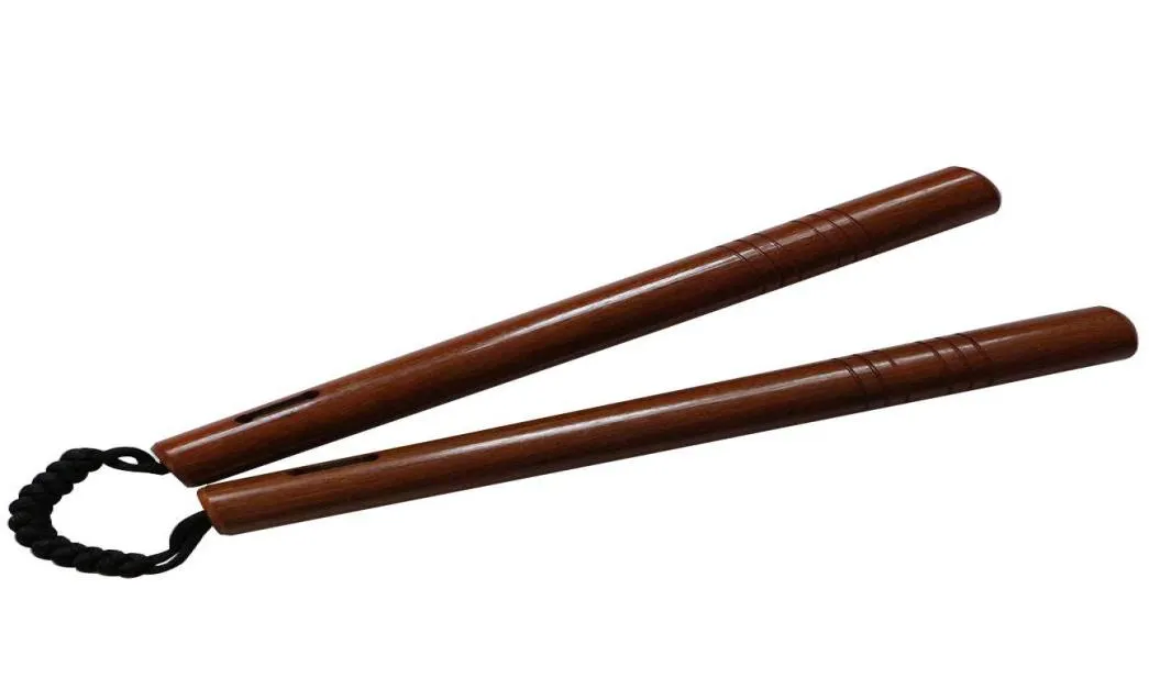 전체 로즈 우드 Nunchakus Solid Wood Ed Sticks 무술 Nunchaku 스테인레스 스틸 성능 훈련 2 막대기 Bruc2325056