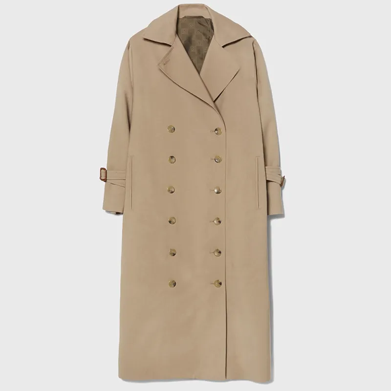 Toteme jas Damesjassen Originele Toteme trenchcoats voor dames Katoen Winterseizoen Oversize kraag Double Breasted Wolmix 915