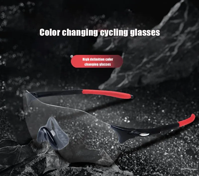Outdoor Eyewear Fahrradbrille Allwetter-Farbwechsel Männer und Frauen Laufen Angeln transparent Windschutz Sport-Sonnenbrille Fahrrad-Sonnenbrille