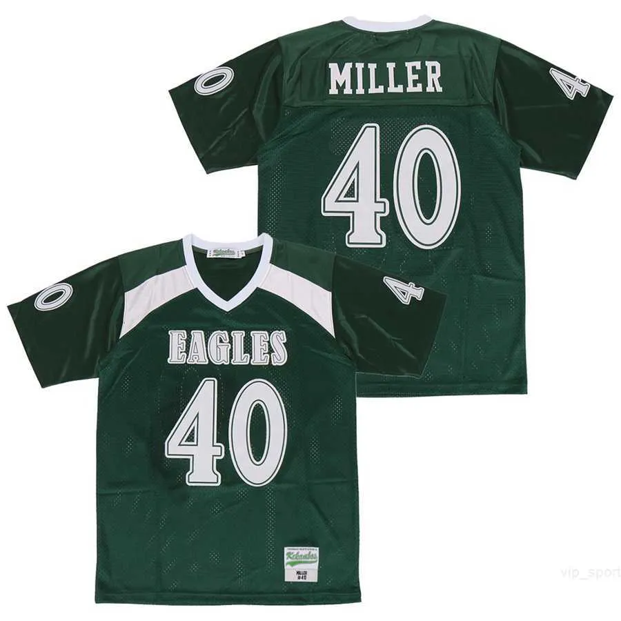 Costura y Ed Transpirable Algodón Puro Hiphop Universitario 40 Camisetas de Von Miller Fútbol Americano de Escuela Secundaria Valley Ranch Moive Jersey para Fanáticos del Deporte Color del Equipo Marrón