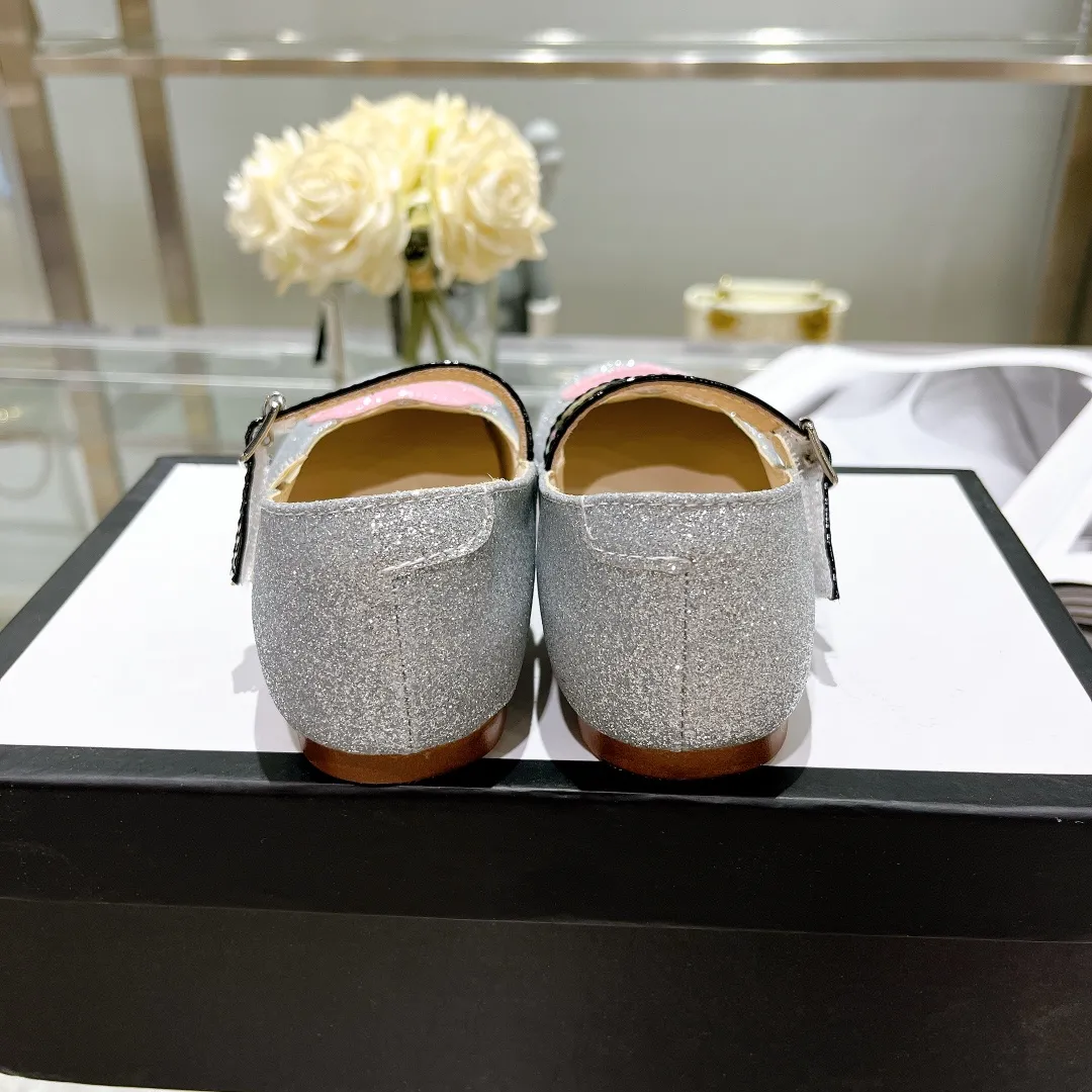 Princess Girls Silver Glitter Shoes Princess Dress Up Shoes: Girls