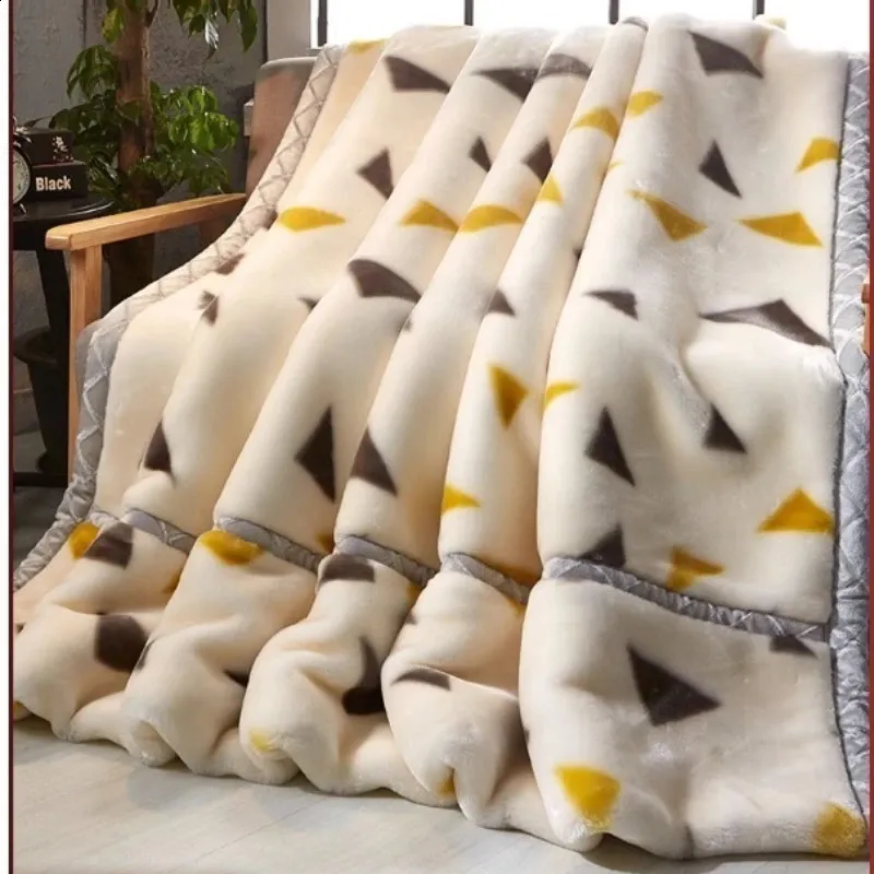 Cobertores Cobertores para Camas Inverno Quente Grosso Raschel Cobertor King Size Colcha na Cama Macia Raschel Lance Cobertores Dupla Camada 231118