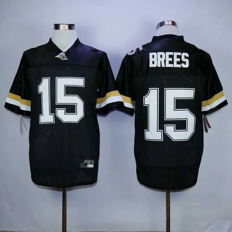 Kolej Purdue Boilermakers Futbol 15 Drew Brees Jersey Erkek Üniversite Takımı Renk Siyah Tüm Dikişli Nefes Alabilir Mükemmel Kalite