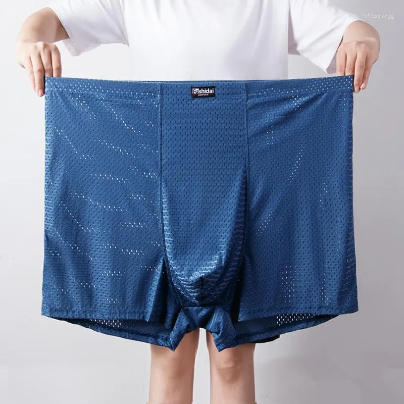 Majy 13xl letni bokser mężczyzn 200 kg bielizny Mesh Mesh Duże plus rozmiar 8xl 9xl 10xl Ice Silk Male Boksershorts 11xl Shorts