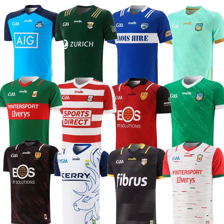 2023 Limerick Cork Dublin GAA maglie Nuovo stile Rugby Maglie Down Louth Antrim Wexford Wicklow Laois MAYO Hurling Derry Westmeath taglia camicia S-5XL Alta qualità