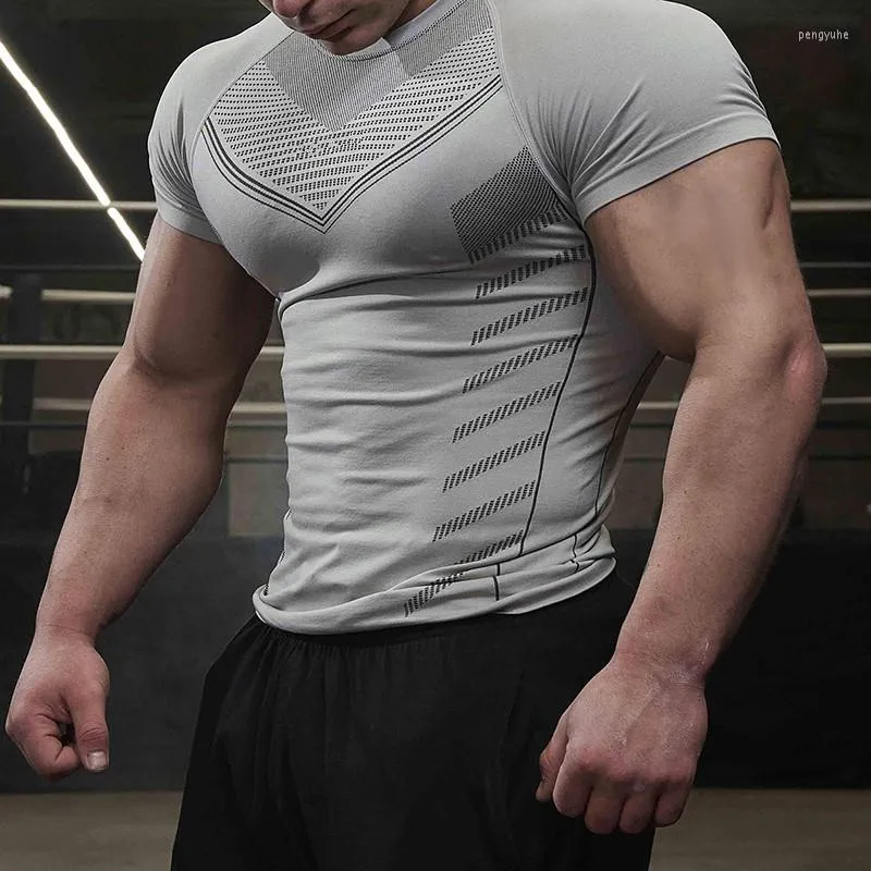 Camiseta Secado Rápido De Manga Corta Para Hombre Gimnasio Ropa Deportiva  Correr