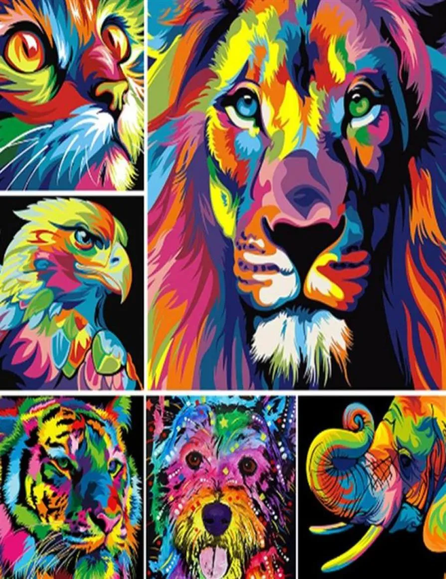 5d Diy Diamond Painting Animals Lion Cat Tiger Cross Stitch Kit