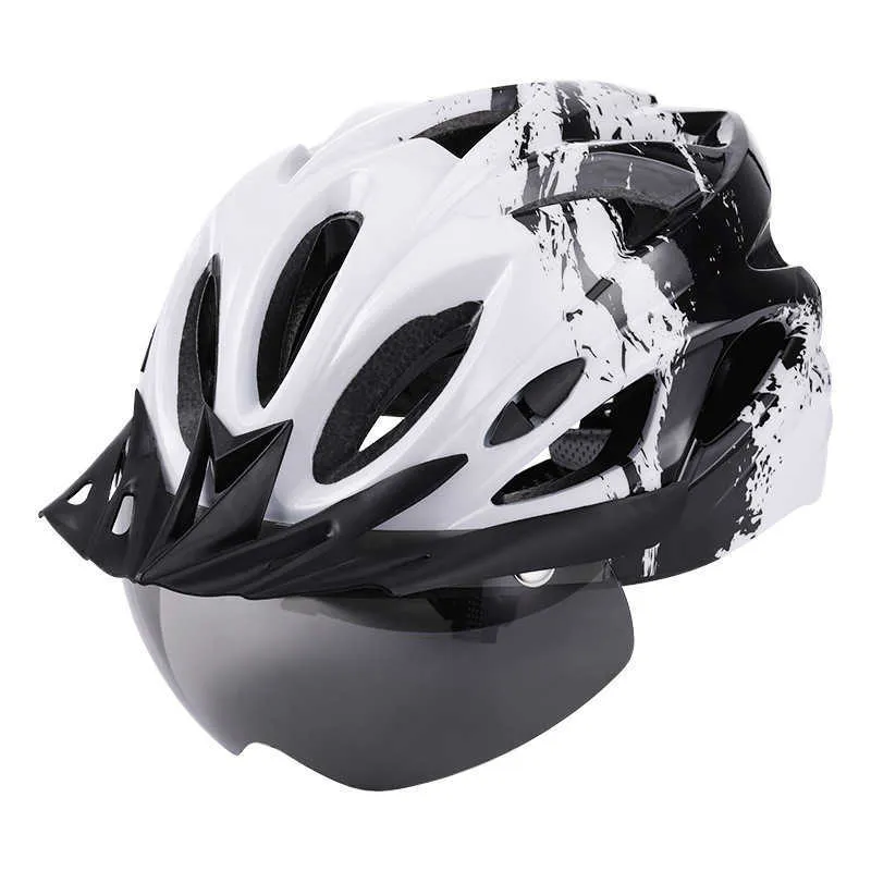 Helmets de ciclismo Ultralight Cycling Safety Casco de motocicleta al aire libre Casco de bicicleta Lente extraíble Visor Visor de montaña Helmets P230419