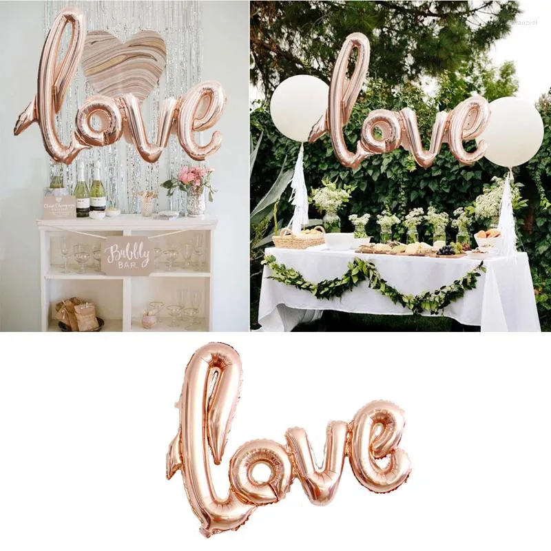 Party Decoration 1PC Stora 103 cm Rose Gold Love Foil Balloons Wedding Cecoration Ballons Födelsedag Vuxen Engagem -leveranser