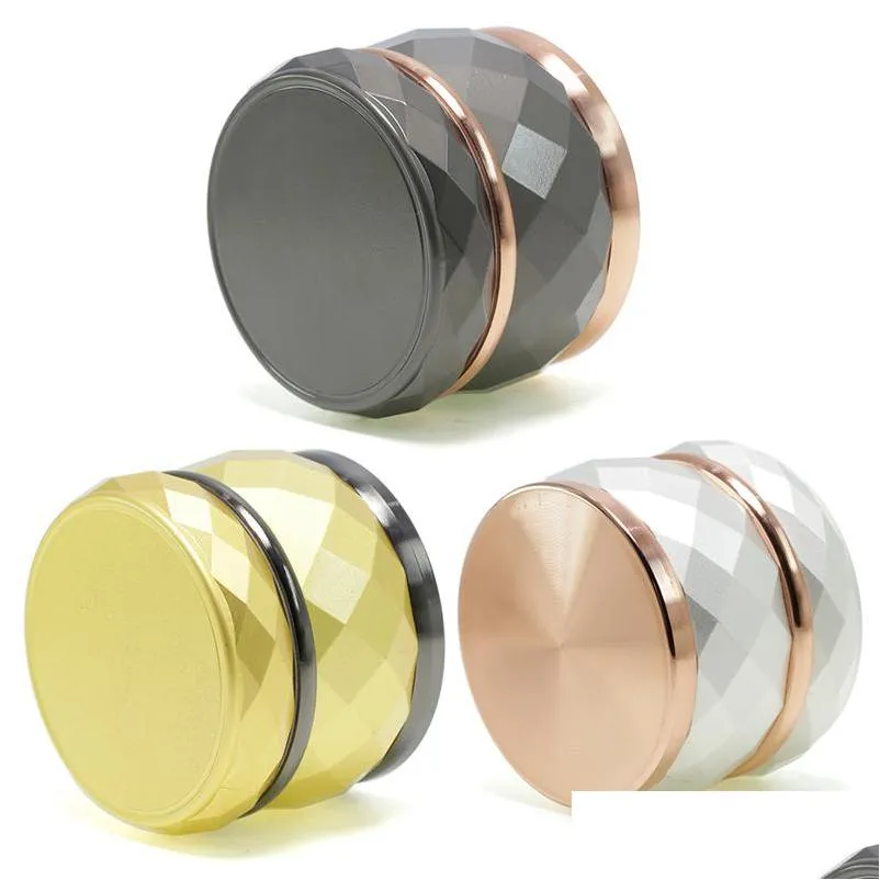 Herb Grinder 60Mm Zinc Alloy Smoke Household Smoking Accessories Creative Drum Shaped Color Matching 4 Layer Tobacco Grinder Dhgarden Dhkd8