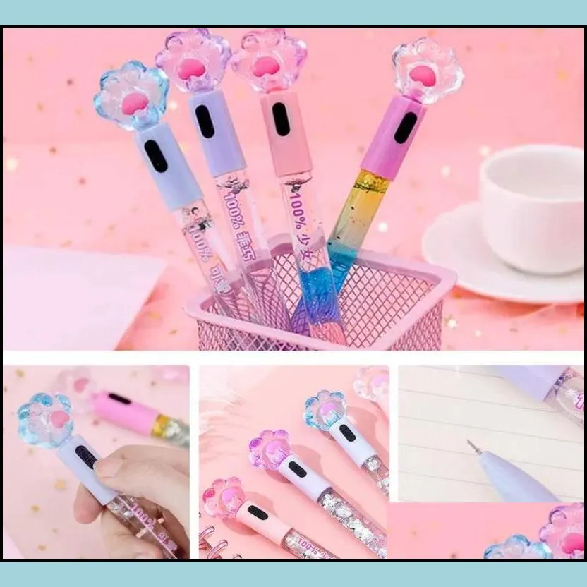 Cute Lighting Cat Claw Gel Pen, Glitter Sequins Pens for Girls, Black Ink  Pens, Party Favor Pens, Kawaii Stationery