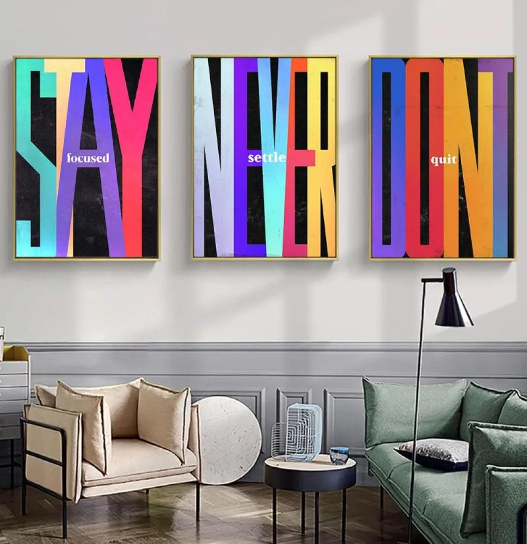 Paintings Stay Focused Don039t Quit Never Settle Canvas Painting Artwork Modern Street Art Motivational Wall For Home Decor5051633