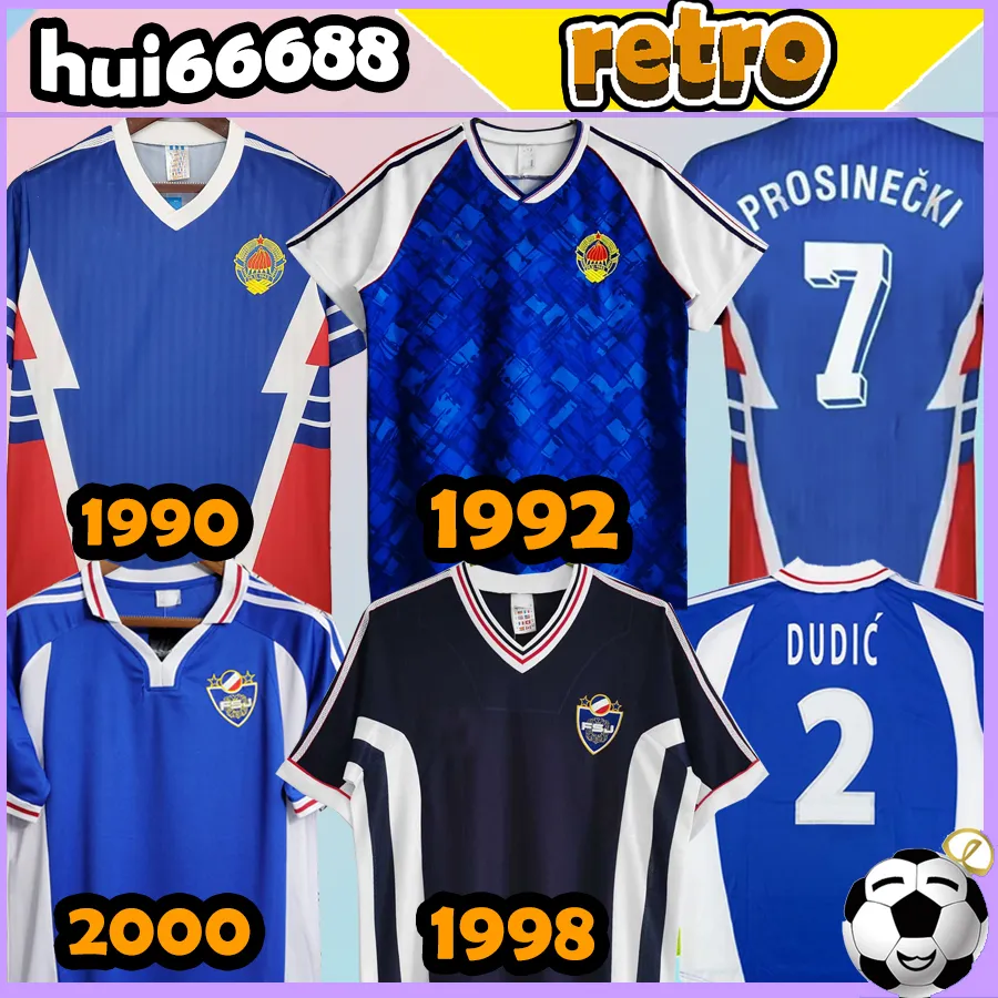 Yugoslavia retro soccer jerseys 1990 1992 1998 2000 JOKANOVIC Mijatovic JUGOVIC STOJKOVIC MIHAJLOVIC MILOSEVIC SAVICEVIC PROSINECKI retro home football shirt