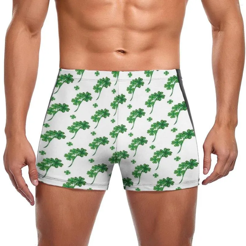 Men's Swimwear Irish Shamrock Swimming Trunks St Patricks Day Beach Large Size Swim Shorts Custom Quick Dry Male Briefs