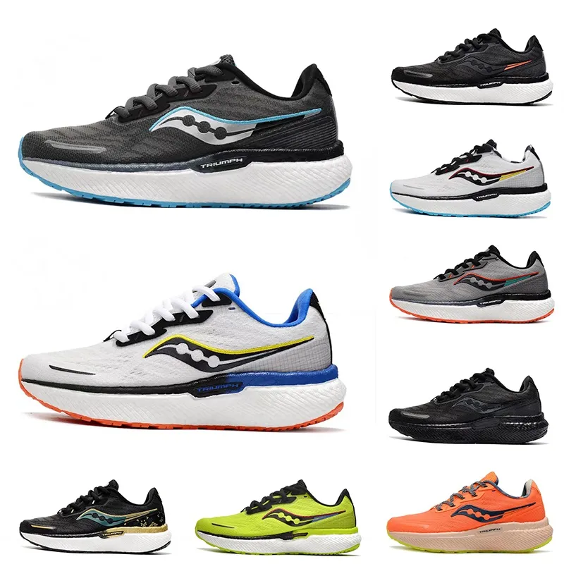 Tênis de corrida Triumph Saucony 19 para homens e mulheres de alta qualidade Tokyo Amulet Sauconys Triumphs branco preto laranja volt rosa ao ar livre 36-45